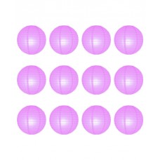 8" Paper Lantern Lilac Regular Wire Value Pack (12 PCS)